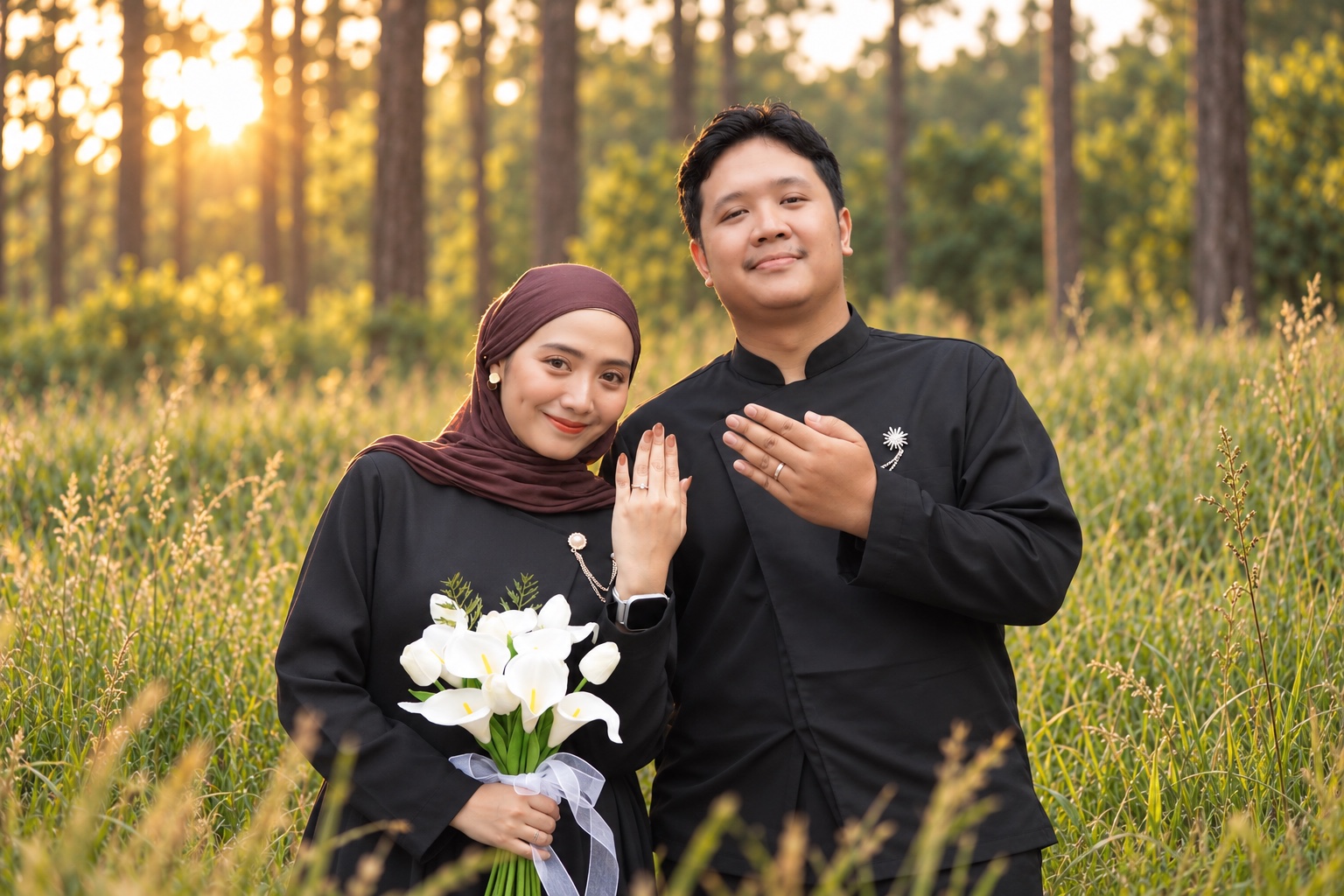 Hary dan Lia bersama di antara pepohonan